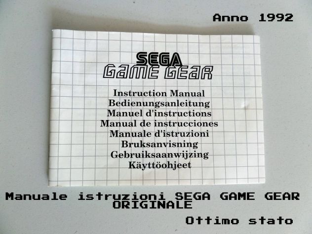 manuale istruzioni "SEGA GAME GEAR" ORIGINALE