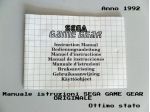 manuale istruzioni "SEGA GAME GEAR" ORIGINALE