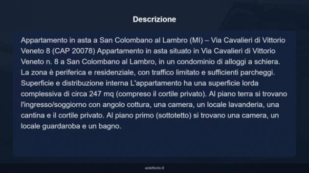 Immobile in asta di 247 m² con più di 5 locali e box auto in vendita a San Colombano al Lambro - Foto 16
