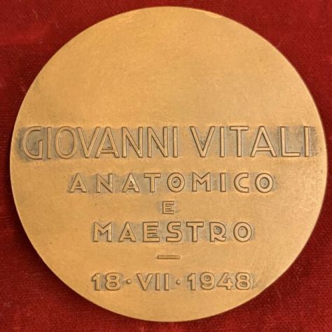 MEDAGLIA BRONZO GIOVANNI VITALI, ANATOMICO E MAESTRO, 18.VII.1948. - Foto 2