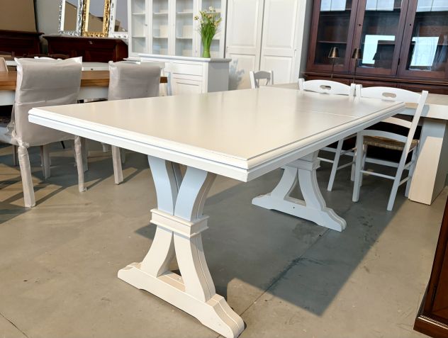 NUOVO TAVOLO FRATINO CM.180x100 all. 360 DI VERO LEGNO MASSELLO VARIE FINITURE - Foto 2