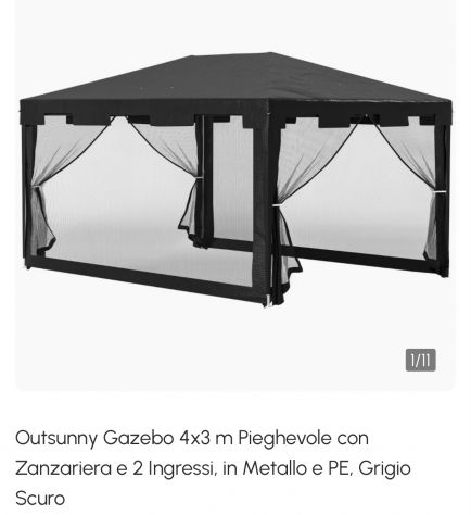 Gazebo da Giardino Outsunny 3x4m con Zanzariera - NUOVO IN SCATOLA - Foto 6