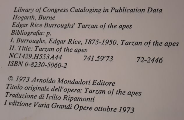 Tarzan DELLE SCIMMIE, Edgar Rice Burroughs, 1^ Edizione Mondadori 1973. - Foto 2
