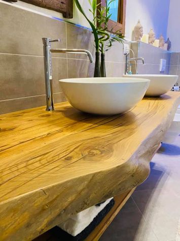 TAVOLI IN LEGNO STAGIONATO - TOP BAGNO - MENSOLE - Foto 3