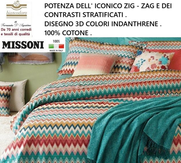 Trapunta quilt copriletto coperta MISSONI matrimoniale - Foto 7