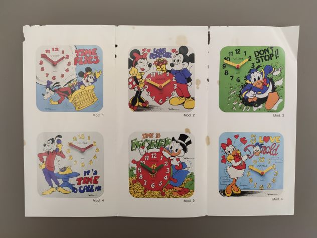 Disney Paperino Donald Duck Orologio Parete Anni '80 Vintage Walt Disney Clock - Foto 5