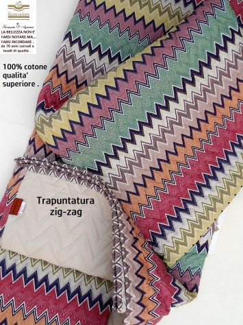 MISSONI coperta copriletto quilt matrimoniale cm. 270 x 260 - Foto 4