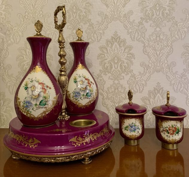MENAGE DA ESPOSIZIONE STILE LIMOGES CON ORO ZECCHINO - Foto 2