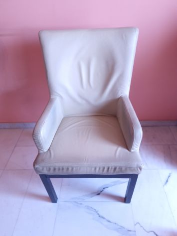 Poltrona in pelle bianco panna - USATA - Foto 3