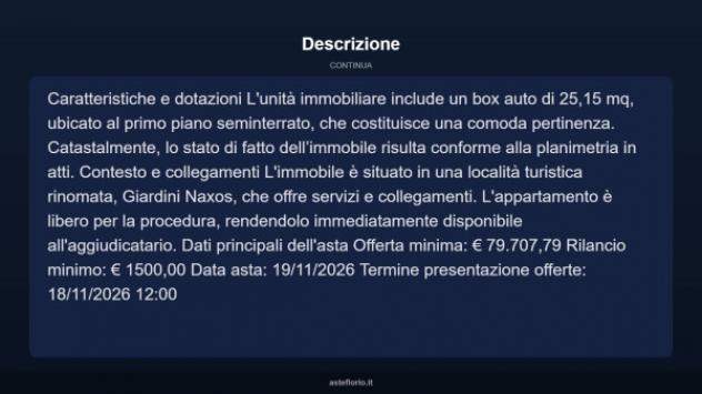 Immobile in asta di 30 m², box auto in vendita a Giardini-Naxos - Foto 4