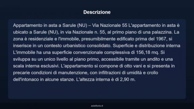 Immobile in asta di 156 m² con più di 5 locali in vendita a Sarule - Foto 4