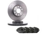 Kit Dischi Forati e Pastiglie Anteriori Brembo Audi A3 Q2 2012 in poi