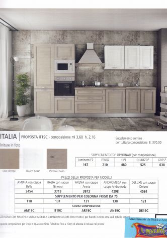 CUCINA COMPONIBILE MODELLO ITALIA CON CAPPA GINEVRA - DA 360 H. 216. - Foto 3