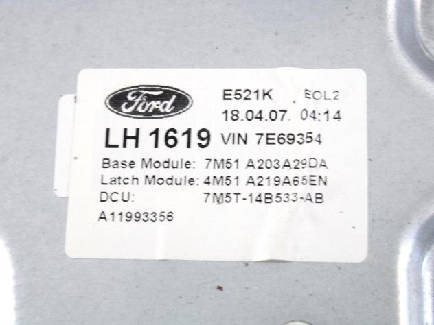 1738645 MOTORINO MECCANISMO ALZA-VETRO ALZA-CRISTALLO PORTA ANTERIORE SINISTRA FORD FOCUS 1.6 D 66KW 5M 5P (2007) RICAMBIO USATO 7M5T-14B533-AB - Foto 4