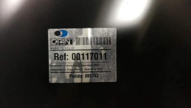 Parafango Anteriore Sinistro Seat Ibiza dal 2002 00117011 - Foto 3