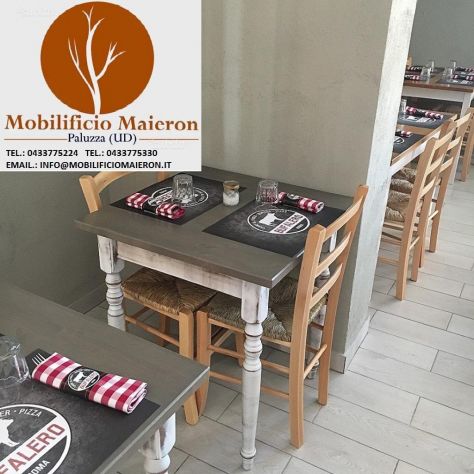 Sedie e Tavoli Teramo in Legno Per Ristorante Bar Pizzeria Pub Cod 106 - Foto 4