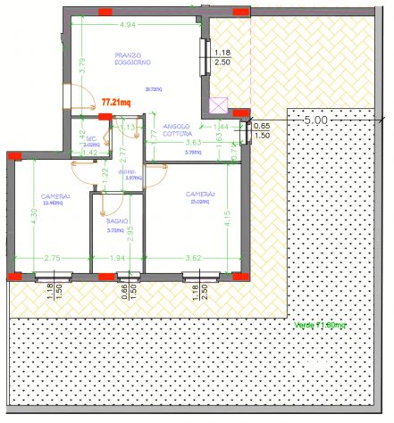 Appartamento nuovo al piano terra con giardino e garage