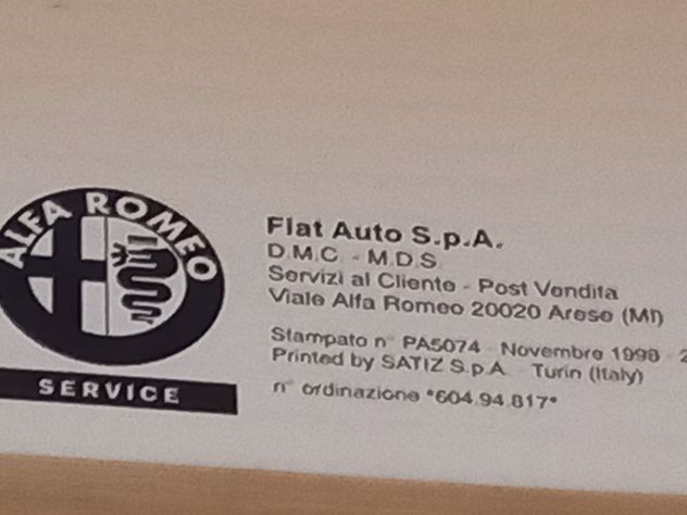 Dati caratteristici vetture 1997 alfa romeo - Foto 2