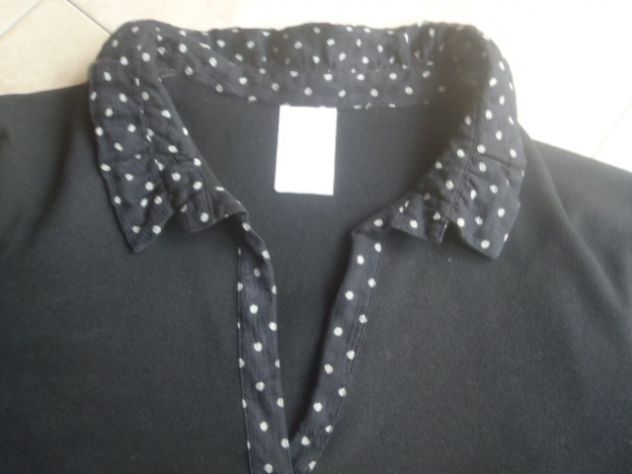 Maglietta con colletto nera donna - Foto 4