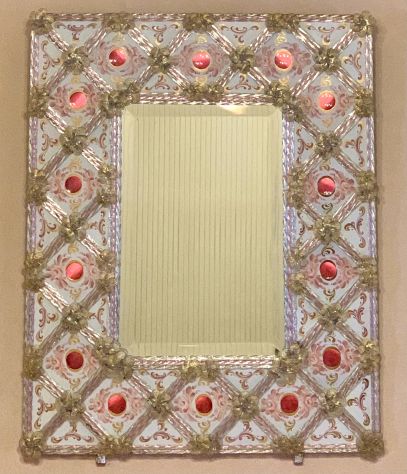 SPECCHIO DI MURANO CON SMALTI E ORO ZECCHINO