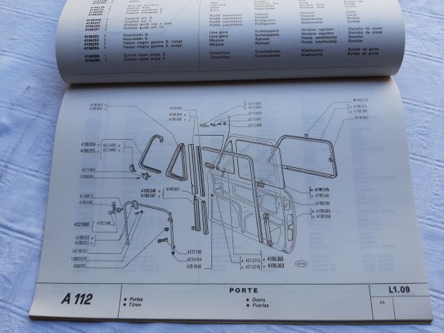 AUTOBIANCHI A 112 CATALOGO PARTI DI RICAMBIO  CARROZZERIA ORIGINALE - Foto 6