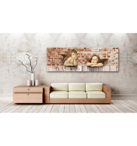 Quadro Con Due Angeli Cm. 120x40 E 135x45 - ARREDALACASA - Foto 2