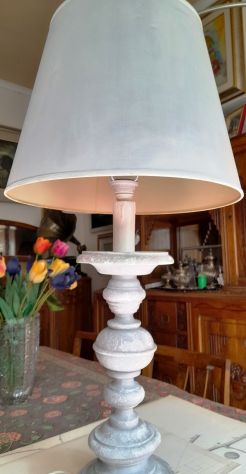 lampada in legno stile classico con paralume h92xØ45 - Foto 6