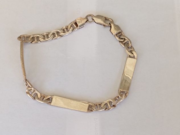Bracciale Argento 925 Vintage Barrette Minimal 19cm 15g