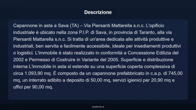 Immobile in asta di 1093 m² in vendita a Sava - Foto 3