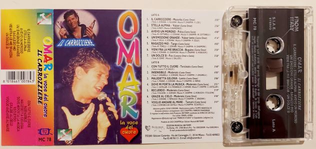 Rara Mc Musicassetta Omar La Voce Del Cuore Il Carrozziere Italy liscio folk - Foto 3
