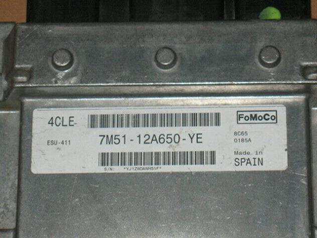 7M5112A650YE ECU FORD FOCUS C-MAX 7M51-12A650-YE 7M5112A650YE 4CLE ESU-411 - Foto 2