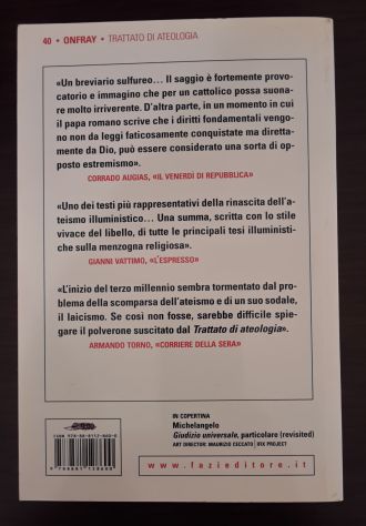 TRATTATO DI ATEOLOGIA, Michel Onfray, Fazi Editore Prima edizione Maggio 2006. - Foto 3