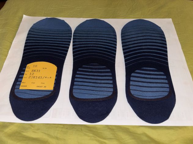 3 PAIA DI CALZE NUOVE UGUALI,UNISEX,FANTASMINI INVISIBILI,A RIGHE BLU E AZZURRO, - Foto 7