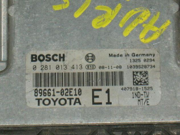 0281013413 ECU TOYOTA AURIS 1.4 D-4D 0281013413 89661-02E10 E1 1ND-TV - Foto 2