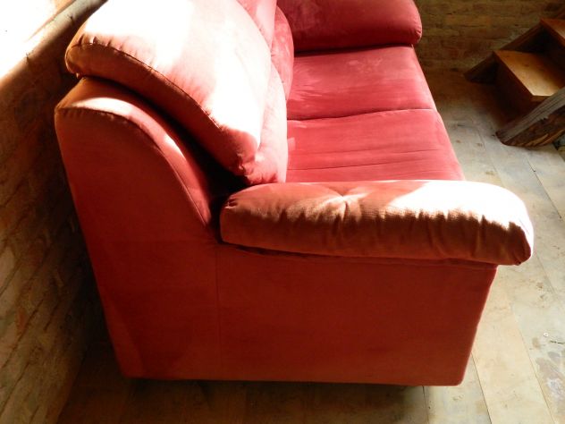 Divano due posti in velour bordeaux - Foto 6