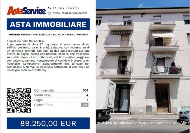 Tribunale Firenze - RGE 228/2024 - LOTTO U - Tribunale Firenze - RGE 228/2024 - LOTTO U - ASTA 07/10/2026