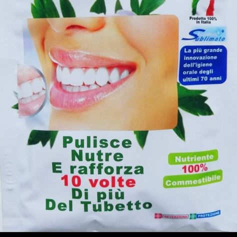 Dentifricio in polvere, antibatterico, 100% commestibile