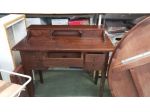 SCRIVANIA VINTAGE IN LEGNO CON CASSETTI E ALZATA-STILE CLASSICO