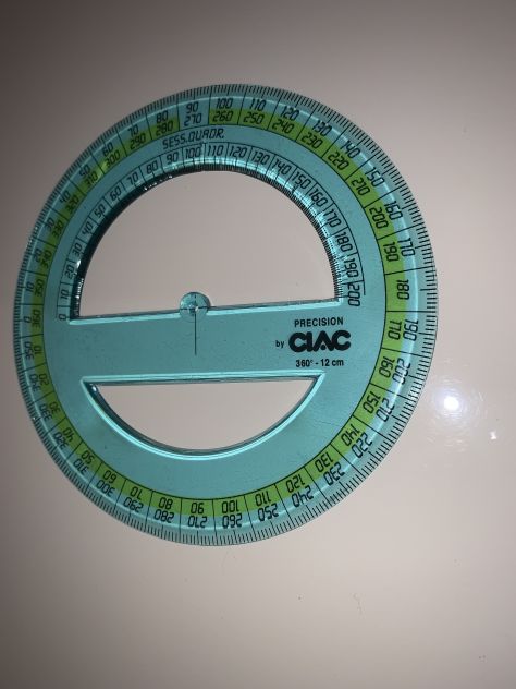 UN GONIOMETRO USATO POCO,INTEGRO,MARCA”CIAC”DA 360 GRADI E 12 CM AZZURRO SEMI TR - Foto 3