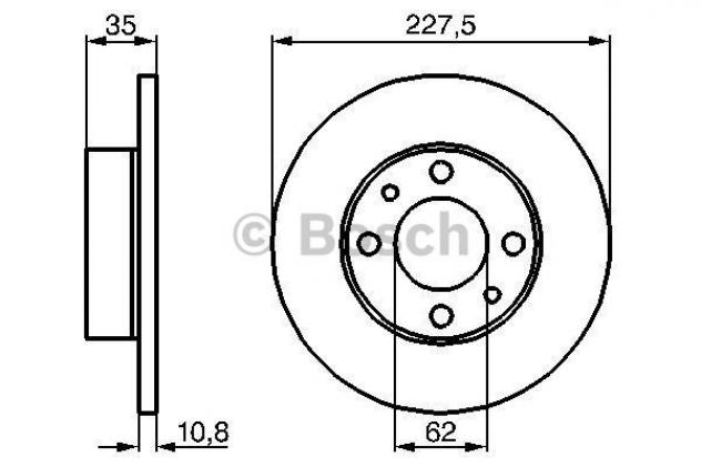 Disco Freno Bosch 0986478063 Fiat, Seat, Lancia