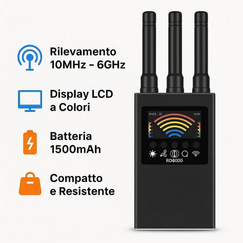 Scanner frequenze RD6800, rilevatore dispositivi wireless personale - Foto 8