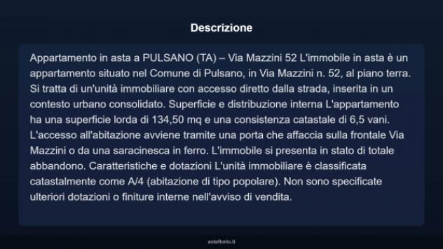 Immobile in asta di 134 m² con più di 5 locali in vendita a Pulsano - Foto 17