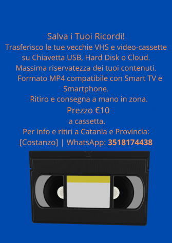 Conversione e Trasferimento Videocassette in digitale