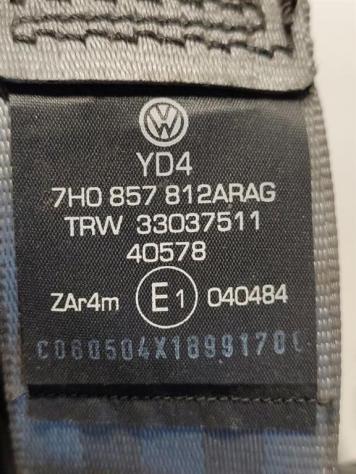 CINTURA DI SICUREZZA POSTERIORE DX VOLKSWAGEN Transporter T5 Serie 7H0857812A AXD (0309) - Foto 3