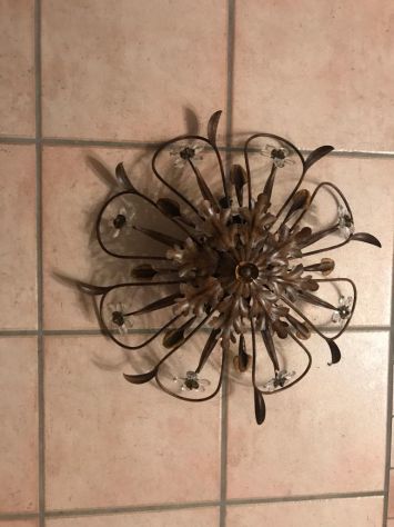 Coppia di Lampadari in ferro battuto e Swarovski condizioni come nuovo