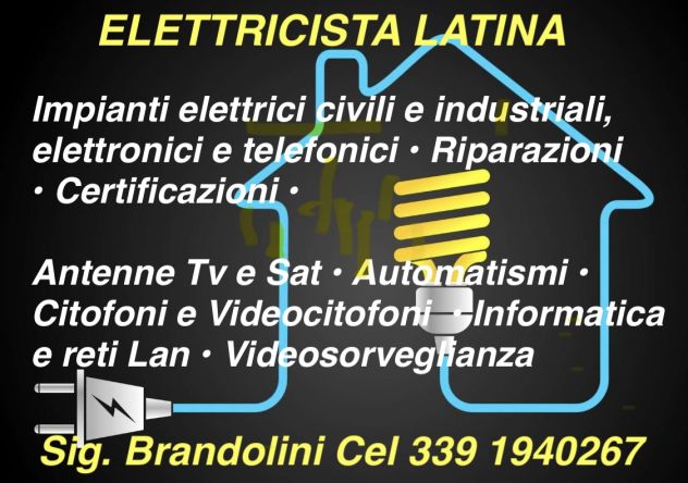 ELETTRICISTA IMPIANTI RIPARAZIONI CERTIFICAZIONI LATINA