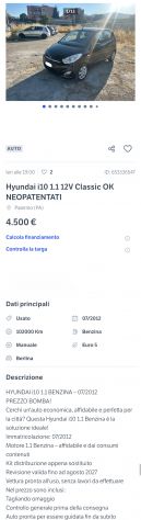 Hyundai i10 1.1 per neo patentati