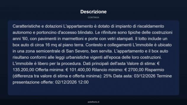 Immobile in asta di 155 m² con più di 5 locali e box auto in vendita a San Severo - Foto 5