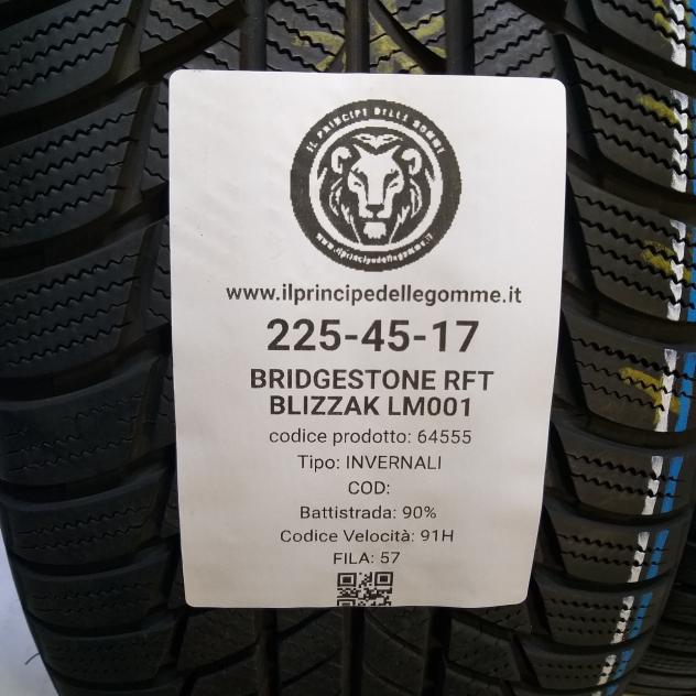 2 GOMME 225 45 17 BRIDGESTONE RFT A64555 - Foto 2