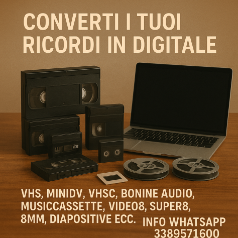 conversione di videocassette in digitale vhs minidv video8 super8 - Foto 2